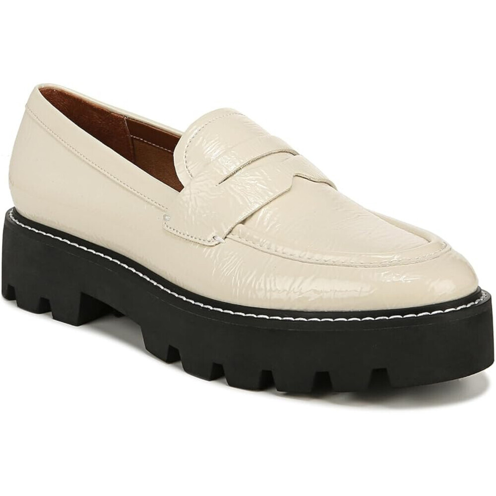 Franco Sarto Balin Penny Loafers Women's US 6 Putty Patent Slip On Shoes GAL759